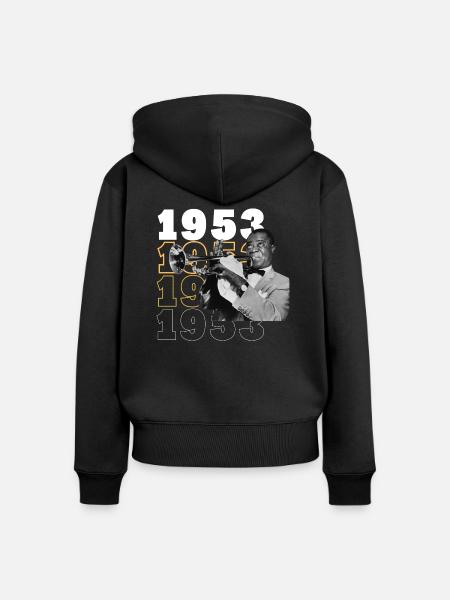 Jahrgang 1953 - Frauen Premium Bio Zip Hoodie - Schwarz