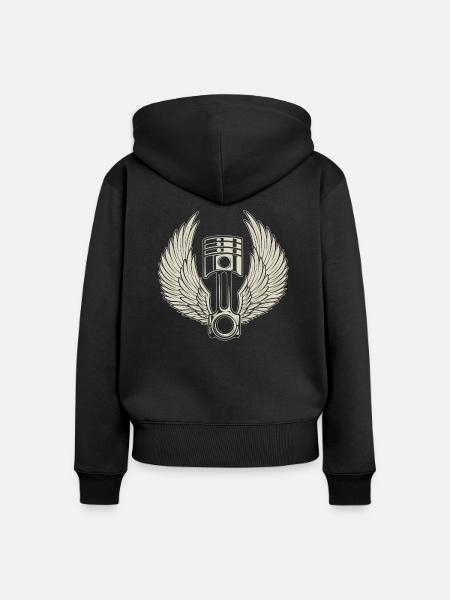 WED KOLBEN - Frauen Premium Bio Zip Hoodie - Schwarz
