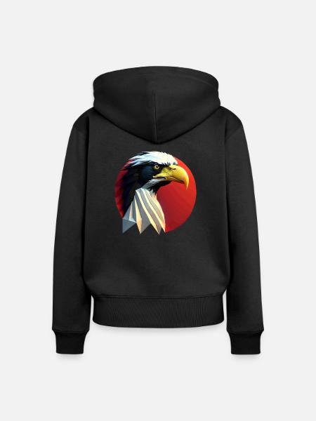 Adler #2 - Frauen Premium Bio Zip Hoodie - Schwarz