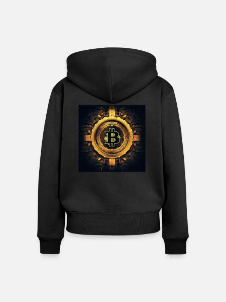 bitcoin logo modern stylish desgin - Frauen Premium Bio Zip Hoodie - Schwarz