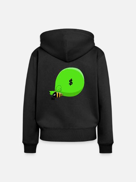 Biene & Überfall - Frauen Premium Bio Zip Hoodie - Schwarz
