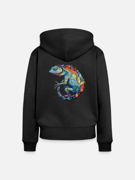 lizzard_art - Frauen Premium Bio Zip Hoodie - Schwarz