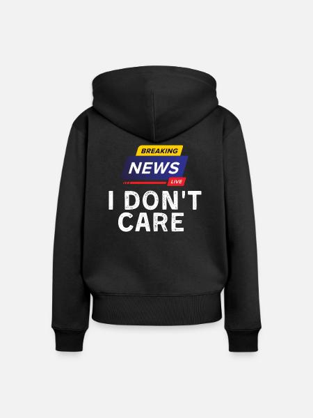 Breaking News - Frauen Premium Bio Zip Hoodie - Schwarz