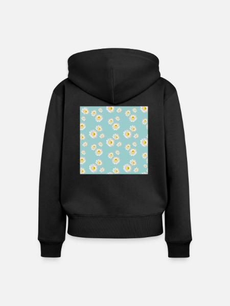 Gänseblümchen Daisy Flower - Frauen Premium Bio Zip Hoodie - Schwarz