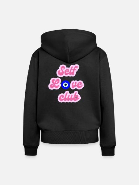 Selbstliebe-Club - Frauen Premium Bio Zip Hoodie - Schwarz