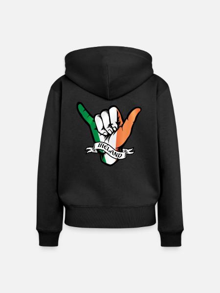 Ireland Shaka - Frauen Premium Bio Zip Hoodie - Schwarz