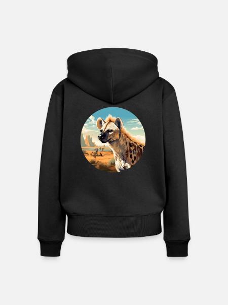 Hyäne - Frauen Premium Bio Zip Hoodie - Schwarz
