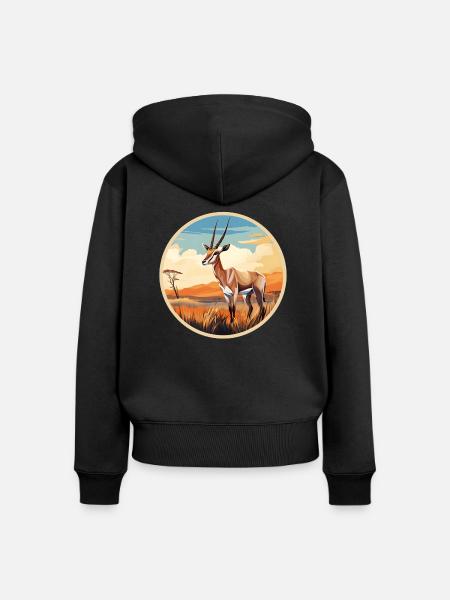 Oryx-Antilope - Frauen Premium Bio Zip Hoodie - Schwarz