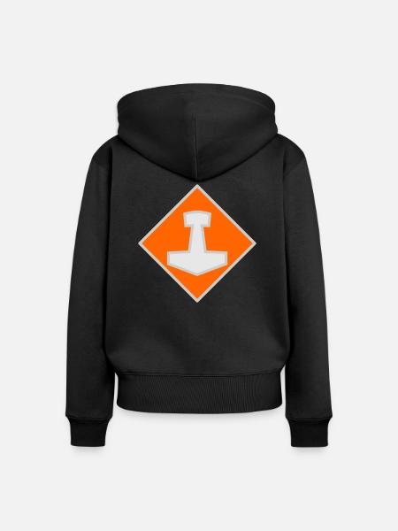 Mjölnir - Frauen Premium Bio Zip Hoodie - Schwarz