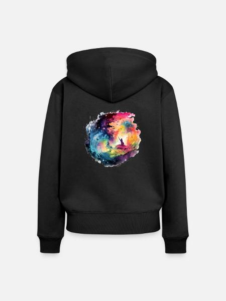 Leila im Feenland - Frauen Premium Bio Zip Hoodie - Schwarz