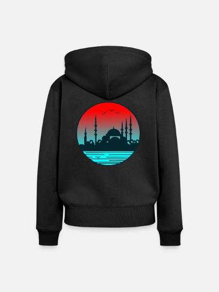 Turkei - Frauen Premium Bio Zip Hoodie - Schwarz