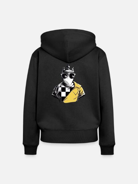 Der Narr - Frauen Premium Bio Zip Hoodie - Schwarz