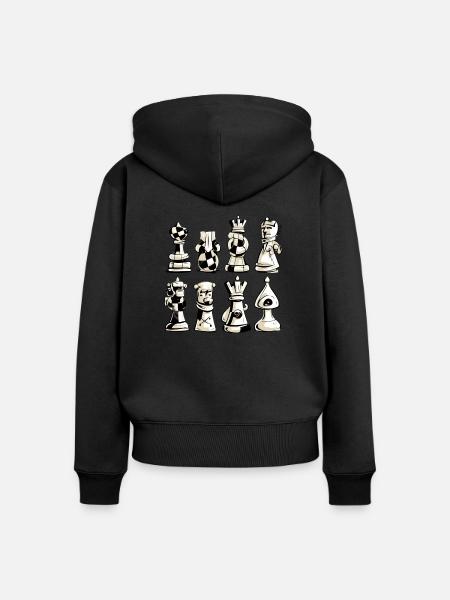 Schachfiguren Nr. 4 - Frauen Premium Bio Zip Hoodie - Schwarz
