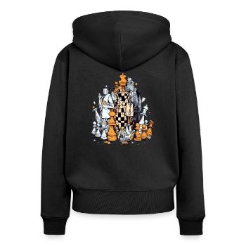 Chess Tower - Women's Premium Organic Zip Hoodie - black - Back - Julia (174cm)