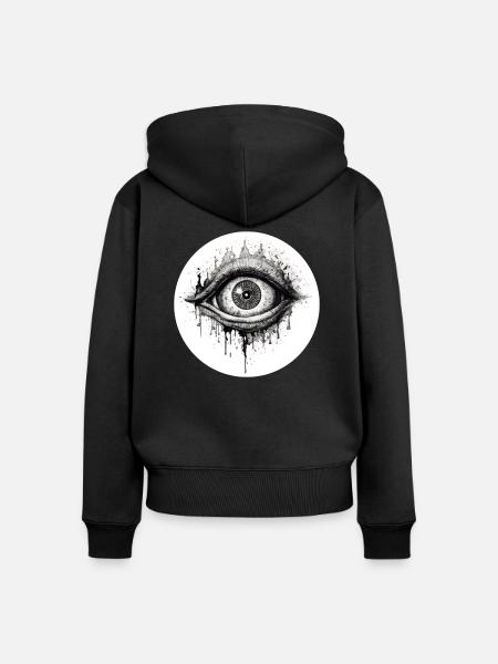 Auge - Frauen Premium Bio Zip Hoodie - Schwarz