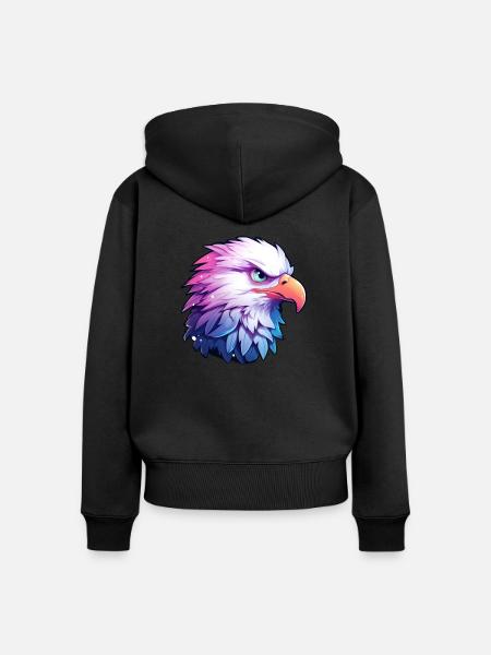 Adlerkopf - Frauen Premium Bio Zip Hoodie - Schwarz