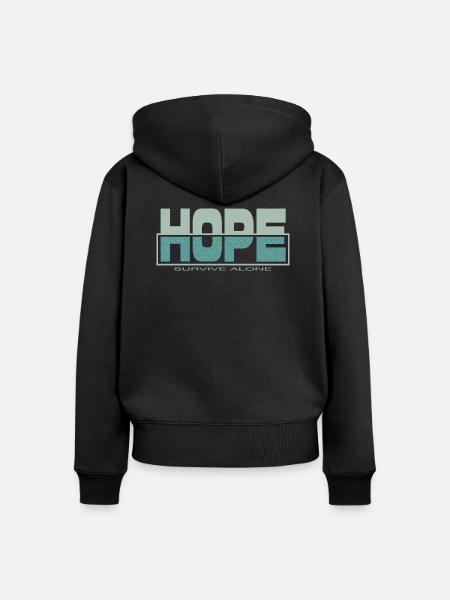 HOPE überleben allein - Frauen Premium Bio Zip Hoodie - Schwarz
