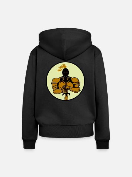 knight - Frauen Premium Bio Zip Hoodie - Schwarz