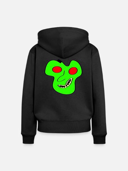 Little Alien - Frauen Premium Bio Zip Hoodie - Schwarz