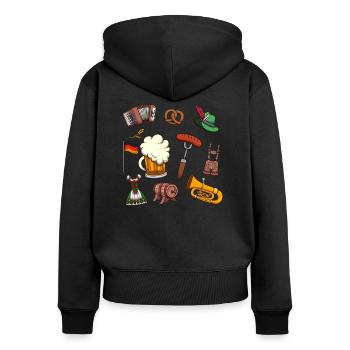 Octoberfest Elements - Women's Premium Organic Zip Hoodie - black - Back - Julia (174cm)