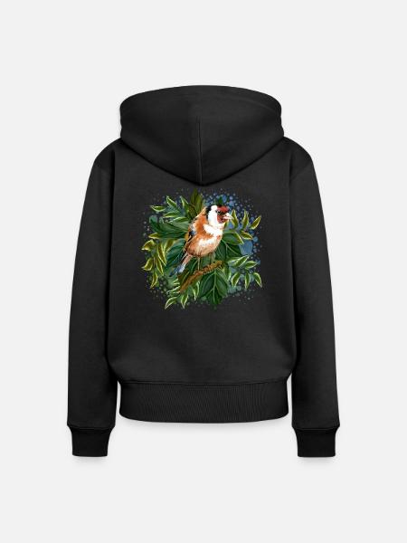 Vogel - Frauen Premium Bio Zip Hoodie - Schwarz