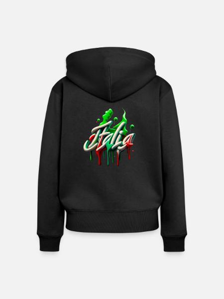 Italia-Style - Frauen Premium Bio Zip Hoodie - Schwarz