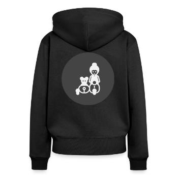 Mein Lieblings-3Rad - Frauen Premium Bio Zip Hoodie - Schwarz - Hinten - Julia (174cm)