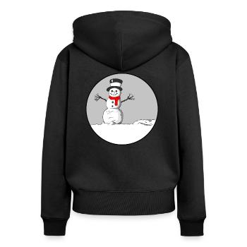 BONHOMME DE NEIGE - Sweat à capuche zippé Premium bio Femme - noir - Dos - Julia (174cm)