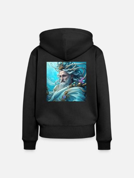 Neptun - Frauen Premium Bio Zip Hoodie - Schwarz