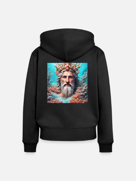 Neptun - Frauen Premium Bio Zip Hoodie - Schwarz