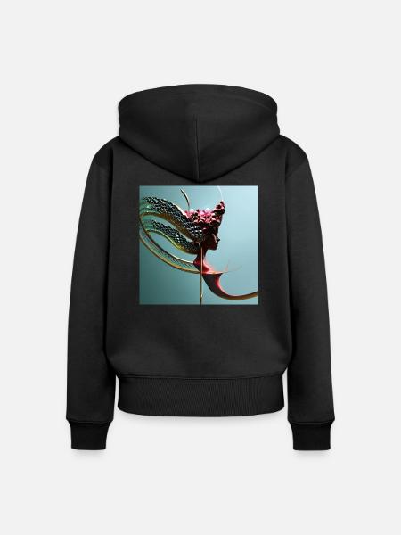 Zauberhafte Büste - Frauen Premium Bio Zip Hoodie - Schwarz