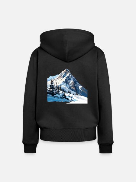 Endlich Winter - Frauen Premium Bio Zip Hoodie - Schwarz