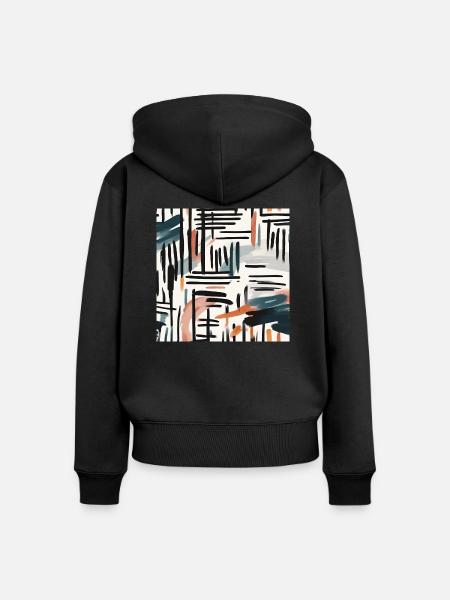 modernes Pinseldesign - Frauen Premium Bio Zip Hoodie - Schwarz