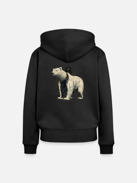 Steampunkt in der Kälte - Frauen Premium Bio Zip Hoodie - Schwarz