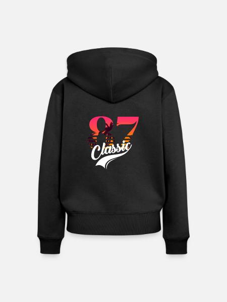 Jahrgang 1987-87th Anniversary - Frauen Premium Bio Zip Hoodie - Schwarz