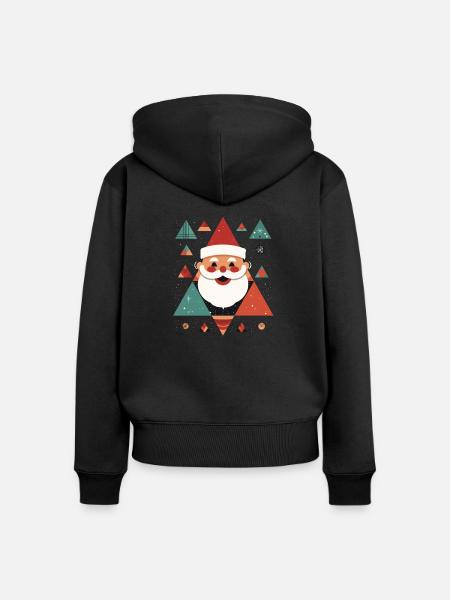 Weihnachtsmann Santa - Frauen Premium Bio Zip Hoodie - Schwarz