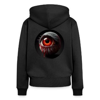 Auge Satanisch Dunkler Charakter Grausam - Frauen Premium Bio Zip Hoodie - Schwarz - Hinten - Julia (174cm)