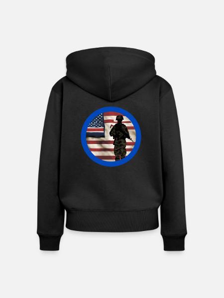 Veteran, Veteran, Waffenstillstand, Militär. - Frauen Premium Bio Zip Hoodie - Schwarz