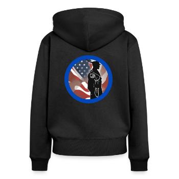 Veterans,veteran,armistice,us army,navy, - Women's Premium Organic Zip Hoodie - black - Back - Julia (174cm)