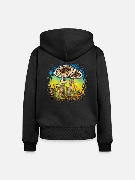 Pilze - Frauen Premium Bio Zip Hoodie - Schwarz