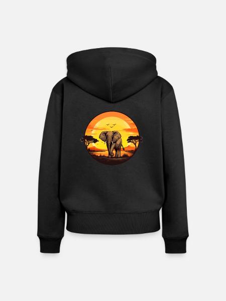 Afrikanische Sonne - Frauen Premium Bio Zip Hoodie - Schwarz