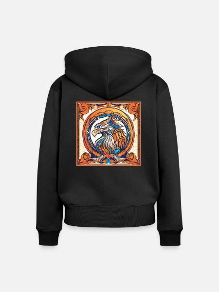 Eagle - Frauen Premium Bio Zip Hoodie - Schwarz