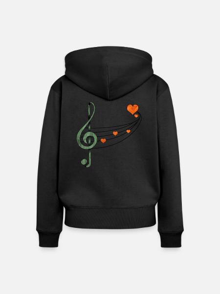 Musik - Frauen Premium Bio Zip Hoodie - Schwarz
