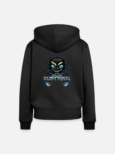 Spinnenmetall - Frauen Premium Bio Zip Hoodie - Schwarz