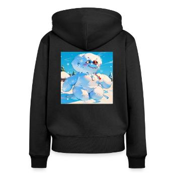 Bonhomme de neige - Sweat à capuche zippé Premium bio Femme - noir - Dos - Julia (174cm)