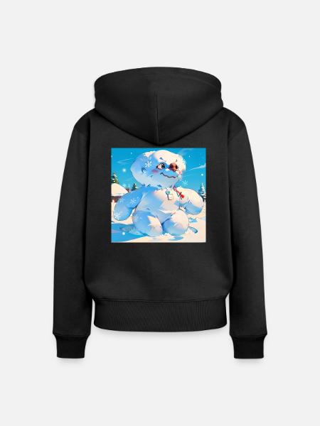 Schneemann - Frauen Premium Bio Zip Hoodie - Schwarz