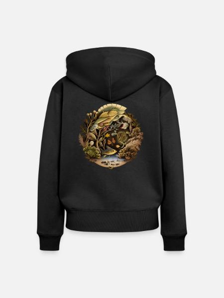 Mein eigener Ozean - Frauen Premium Bio Zip Hoodie - Schwarz