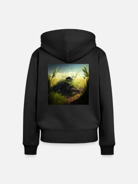 Maulwurfshügel - Frauen Premium Bio Zip Hoodie - Schwarz