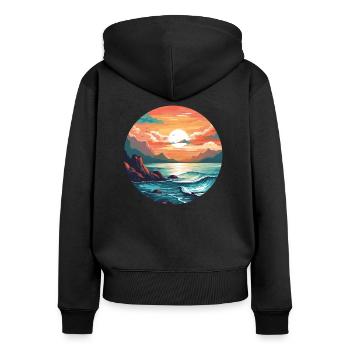 Silent morning - Women's Premium Organic Zip Hoodie - black - Back - Julia (174cm)