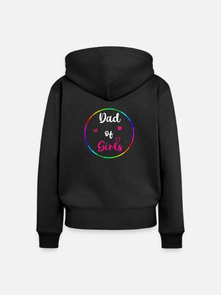 Dad of Girls - Frauen Premium Bio Zip Hoodie - Schwarz